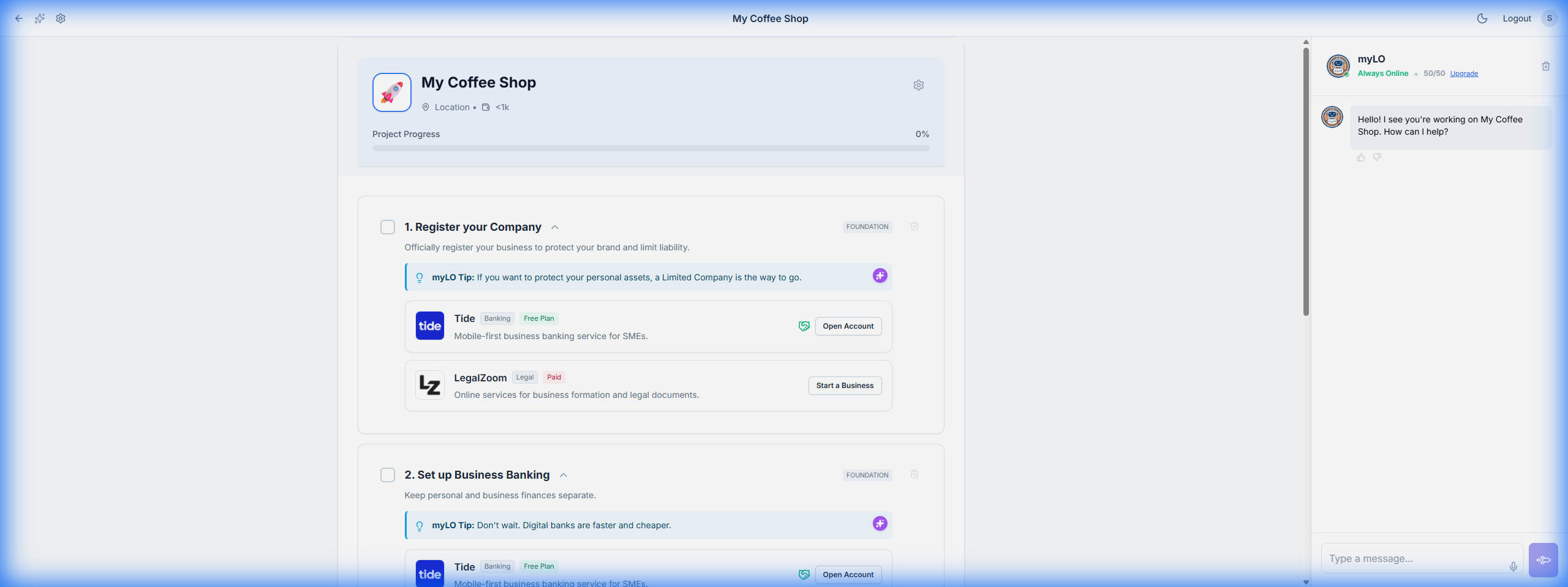 StartMy Dashboard Preview